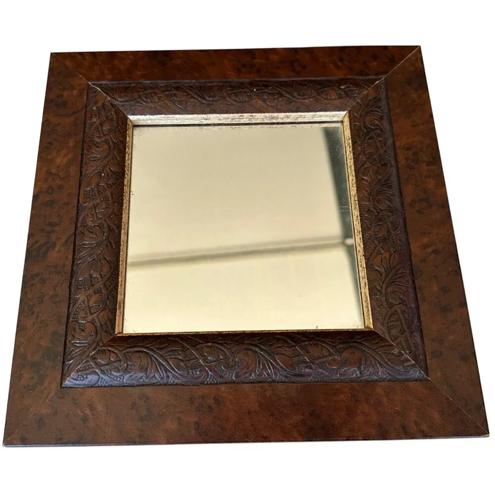 Set of 2 VINTAGE Home Interiors & Gifts Framed Glass Mirrors 8.5